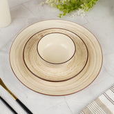 Cream Ceramic Spiral Dinnerware - Set of 3